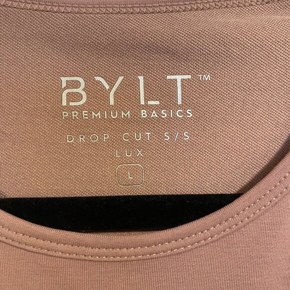 BYLT Men's Drop-Cut Lux Mauve Tee Size L - Picture 2 of 7